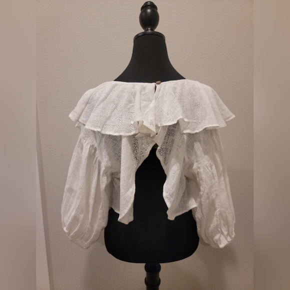 Brand new with tags Free People Zuri Ruffle Blouse Size X-Small - Picture 6 of 9